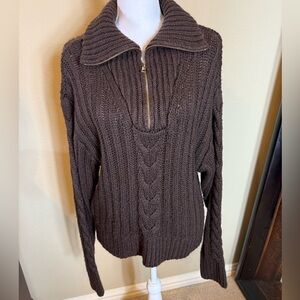 525 America size medium chunky 
Brown Cable Knit Women's Sweater